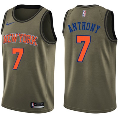 Nike New York Knicks #7 Carmelo Anthony Green Salute to Service Youth NBA Swingman Jersey